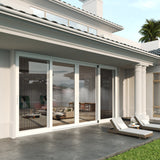 KaMic Vista-Slide 120" x 96" 4-Panel Aluminum Multi-Slide Sliding Doors in White (w/ Screen) Model #: SD4P3TWH12096-DO-SW