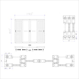 KaMic Vista-Slide 120" x 96" 4-Panel Aluminum Multi-Slide Sliding Doors in White (w/ Screen) Model #: SD4P3TWH12096-DO-SW