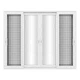 KaMic Vista-Slide 120" x 96" 4-Panel Aluminum Multi-Slide Sliding Doors in White (w/ Screen) Model #: SD4P3TWH12096-DO-SW