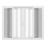 KaMic Vista-Slide 120" x 96" 4-Panel Aluminum Multi-Slide Sliding Doors in White (w/ Screen) Model #: SD4P3TWH12096-DO-SW