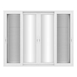 KaMic Vista-Slide 120" x 96" 4-Panel Aluminum Multi-Slide Sliding Doors in White (w/ Screen) Model #: SD4P3TWH12096-DO-SW
