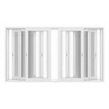 KaMic Vista-Slide 144" x 80" 4-Panel Aluminum Multi-Slide Sliding Doors in White (w/ Screen) Model #: SD4P3TWH14480-DO-SW