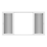 KaMic Vista-Slide 144" x 80" 4-Panel Aluminum Multi-Slide Sliding Doors in White (w/ Screen) Model #: SD4P3TWH14480-DO-SW