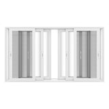KaMic Vista-Slide 144" x 80" 4-Panel Aluminum Multi-Slide Sliding Doors in White (w/ Screen) Model #: SD4P3TWH14480-DO-SW