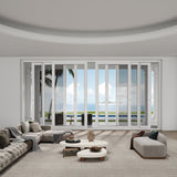 KaMic Vista-Slide 144" x 80" 4-Panel Aluminum Multi-Slide Sliding Doors in White (w/ Screen) Model #: SD4P3TWH14480-DO-SW