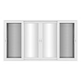 KaMic Vista-Slide 144" x 80" 4-Panel Aluminum Multi-Slide Sliding Doors in White (w/ Screen) Model #: SD4P3TWH14480-DO-SW