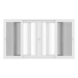 KaMic Vista-Slide 144" x 80" 4-Panel Aluminum Multi-Slide Sliding Doors in White (w/ Screen) Model #: SD4P3TWH14480-DO-SW