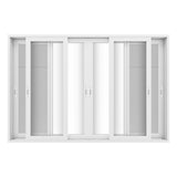 KaMic Vista-Slide 144" x 96" 4-Panel Aluminum Multi-Slide Sliding Doors in White (w/ Screen) Model #: SD4P3TWH14496-DO-SW