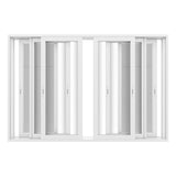 KaMic Vista-Slide 144" x 96" 4-Panel Aluminum Multi-Slide Sliding Doors in White (w/ Screen) Model #: SD4P3TWH14496-DO-SW