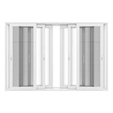 KaMic Vista-Slide 144" x 96" 4-Panel Aluminum Multi-Slide Sliding Doors in White (w/ Screen) Model #: SD4P3TWH14496-DO-SW