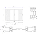 KaMic Vista-Slide 144" x 96" 4-Panel Aluminum Multi-Slide Sliding Doors in White (w/ Screen) Model #: SD4P3TWH14496-DO-SW
