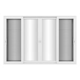 KaMic Vista-Slide 144" x 96" 4-Panel Aluminum Multi-Slide Sliding Doors in White (w/ Screen) Model #: SD4P3TWH14496-DO-SW