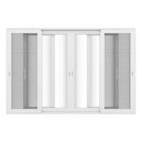 KaMic Vista-Slide 144" x 96" 4-Panel Aluminum Multi-Slide Sliding Doors in White (w/ Screen) Model #: SD4P3TWH14496-DO-SW