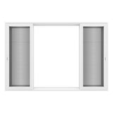 KaMic Vista-Slide 144" x 96" 4-Panel Aluminum Multi-Slide Sliding Doors in White (w/ Screen) Model #: SD4P3TWH14496-DO-SW