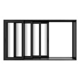 KaMic Vista-Slide 144" x 80" 4-Panel Aluminum Multi-Slide Sliding Doors in Black Model #: SD4P4TBK14480-BSO
