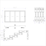 KaMic Vista-Slide 144" x 80" 4-Panel Aluminum Multi-Slide Sliding Doors in Black Model #: SD4P4TBK14480-BSO