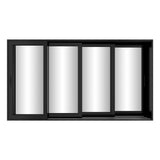 KaMic Vista-Slide 144" x 80" 4-Panel Aluminum Multi-Slide Sliding Doors in Black Model #: SD4P4TBK14480-BSO