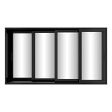 KaMic Vista-Slide 144" x 80" 4-Panel Aluminum Multi-Slide Sliding Doors in Black Model #: SD4P4TBK14480-BSO