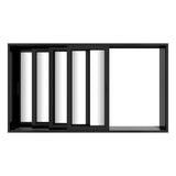 KaMic Vista-Slide 144" x 80" 4-Panel Aluminum Multi-Slide Sliding Doors in Black Model #: SD4P4TBK14480-BSO