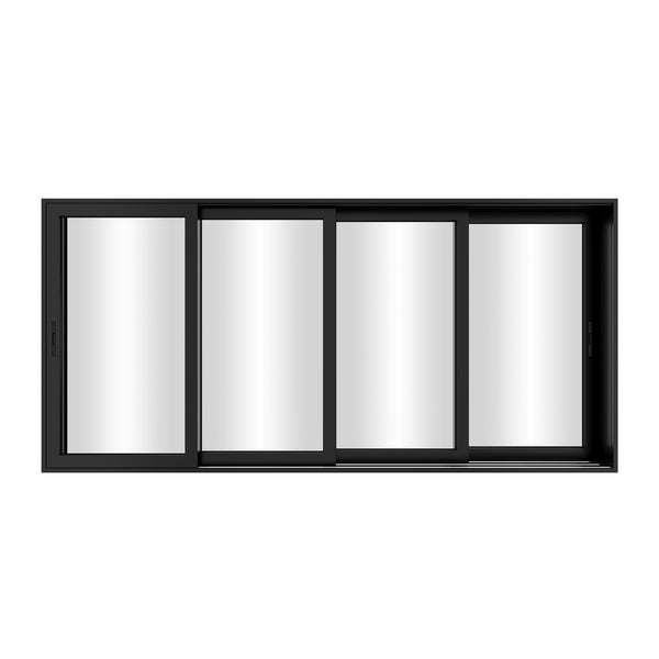 KaMic 144" x 96" 4 Panels Aluminum Sliding Doors in Black Model #: SD4P4TBK14496-BSO