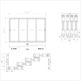 KaMic Vista-Slide 144" x 96" 4-Panel Aluminum Multi-Slide Sliding Doors in Black Model #: SD4P4TBK14496-BSO