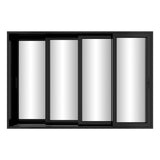 KaMic Vista-Slide 144" x 96" 4-Panel Aluminum Multi-Slide Sliding Doors in Black Model #: SD4P4TBK14496-BSO