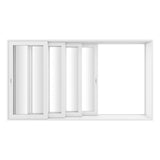 KaMic Vista-Slide 144" x 80" 4-Panel Aluminum Multi-Slide Sliding Doors in White Model #: SD4P4TWH14480-BSO