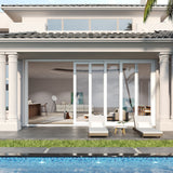 KaMic Vista-Slide 144" x 80" 4-Panel Aluminum Multi-Slide Sliding Doors in White Model #: SD4P4TWH14480-BSO