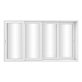 KaMic Vista-Slide 144" x 80" 4-Panel Aluminum Multi-Slide Sliding Doors in White Model #: SD4P4TWH14480-BSO