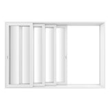 KaMic Vista-Slide 144" x 96" 4-Panel Aluminum Multi-Slide Sliding Doors in Whtie Model #: SD4P4TWH14496-BSO