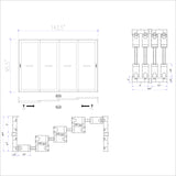 KaMic Vista-Slide 144" x 96" 4-Panel Aluminum Multi-Slide Sliding Doors in Whtie Model #: SD4P4TWH14496-BSO