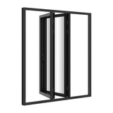 KaMic Elite-Fold Pro 72 in. x 80 in. 2-Panel Aluminum Folding Door in Black, Bi-Directional Folding, Hidden Hinges & Rollers, Outward Opening – Model # SE-FD2PBK7280-DO