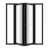 KaMic Elite-Fold Pro 72 in. x 80 in. 2-Panel Aluminum Folding Door in Black, Bi-Directional Folding, Hidden Hinges & Rollers, Outward Opening – Model # SE-FD2PBK7280-DO