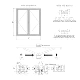 KaMic Elite-Fold Pro 72 in. x 80 in. 2-Panel Aluminum Folding Door in Black, Bi-Directional Folding, Hidden Hinges & Rollers, Outward Opening – Model # SE-FD2PBK7280-DO