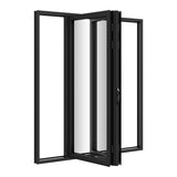 KaMic Elite-Fold Pro 72 in. x 80 in. 2-Panel Aluminum Folding Door in Black, Bi-Directional Folding, Hidden Hinges & Rollers, Outward Opening – Model # SE-FD2PBK7280-DO