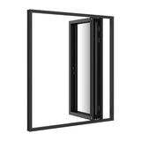 KaMic Elite-Fold Pro 72 in. x 80 in. 2-Panel Aluminum Folding Door in Black, Bi-Directional Folding, Hidden Hinges & Rollers, Outward Opening – Model # SE-FD2PBK7280-DO