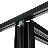 KaMic Elite-Fold 72" x 80" 2-Panel Aluminum Folding Door in Sleek Black with Hidden Hinges & Rollers, Left-to-Right Outward Folding Design - Model # SE-FD2PBK7280-LR