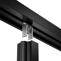 KaMic Elite-Fold 72" x 80" 2-Panel Aluminum Folding Door in Sleek Black with Hidden Hinges & Rollers, Left-to-Right Outward Folding Design - Model # SE-FD2PBK7280-LR