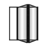 KaMic Elite-Fold 72" x 80" 2-Panel Aluminum Folding Door in Sleek Black with Hidden Hinges & Rollers, Left-to-Right Outward Folding Design - Model # SE-FD2PBK7280-LR