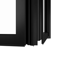 KaMic Elite-Fold 72" x 80" 2-Panel Aluminum Folding Door in Sleek Black with Hidden Hinges & Rollers, Left-to-Right Outward Folding Design - Model # SE-FD2PBK7280-LR