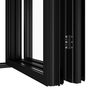 KaMic Elite-Fold 72" x 80" 2-Panel Aluminum Folding Door in Sleek Black with Hidden Hinges & Rollers, Left-to-Right Outward Folding Design - Model # SE-FD2PBK7280-LR