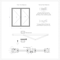 KaMic Elite-Fold 72" x 80" 2-Panel Aluminum Folding Door in Sleek Black with Hidden Hinges & Rollers, Left-to-Right Outward Folding Design - Model # SE-FD2PBK7280-LR