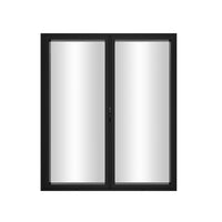 KaMic Elite-Fold 72" x 80" 2-Panel Aluminum Folding Door in Sleek Black with Hidden Hinges & Rollers, Left-to-Right Outward Folding Design - Model # SE-FD2PBK7280-LR