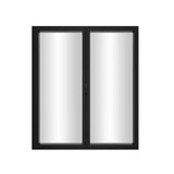 KaMic Elite-Fold 72" x 80" 2-Panel Aluminum Folding Door in Sleek Black with Hidden Hinges & Rollers, Left-to-Right Outward Folding Design - Model # SE-FD2PBK7280-LR