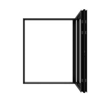 KaMic Elite-Fold 72" x 80" 2-Panel Aluminum Folding Door in Sleek Black with Hidden Hinges & Rollers, Left-to-Right Outward Folding Design - Model # SE-FD2PBK7280-LR
