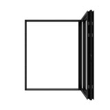 KaMic Elite-Fold 72" x 80" 2-Panel Aluminum Folding Door in Sleek Black with Hidden Hinges & Rollers, Left-to-Right Outward Folding Design - Model # SE-FD2PBK7280-LR