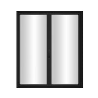 KaMic Elite-Fold 72" x 80" 2-Panel Aluminum Folding Door in Sleek Black with Hidden Hinges & Rollers, Left-to-Right Outward Folding Design - Model # SE-FD2PBK7280-LR