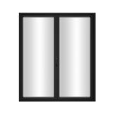 KaMic Elite-Fold 72" x 80" 2-Panel Aluminum Folding Door in Sleek Black with Hidden Hinges & Rollers, Left-to-Right Outward Folding Design - Model # SE-FD2PBK7280-LR