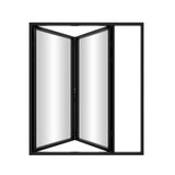 KaMic Elite-Fold 72" x 80" 2-Panel Aluminum Folding Door in Sleek Black with Hidden Hinges & Rollers, Left-to-Right Outward Folding Design - Model # SE-FD2PBK7280-LR