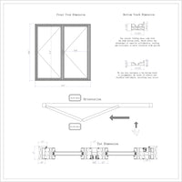 KaMic Elite-Fold 72" x 80" 2-Panel Aluminum Folding Door in Sleek Black with Hidden Hinges & Rollers, Right-to-Left Outward Folding Design - Model # SE-FD2PBK7280-RL